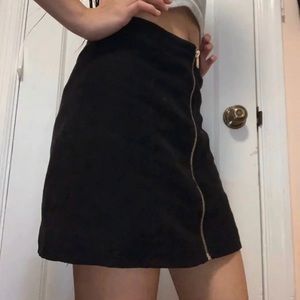 H&M velvet zip up skirt